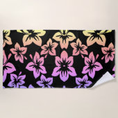 Tropischer Hibiskus | Ombre Beach Handtuch (Vorderseite)