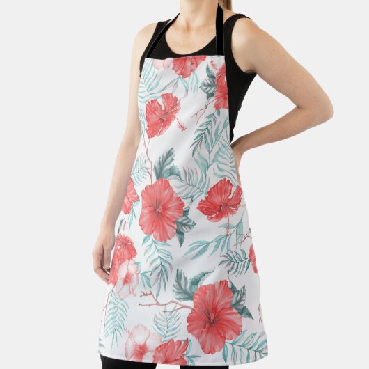 Tropischer Hibiskus Palm Nahtlos drucken Schürze (InSitu)