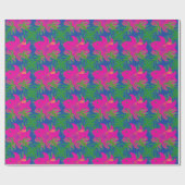 Tropischer Hibiskus Philodendron Geschenkpapier (Flach)