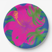 Tropischer Hibiskus Philodendron  Pappteller (Vorderseite)
