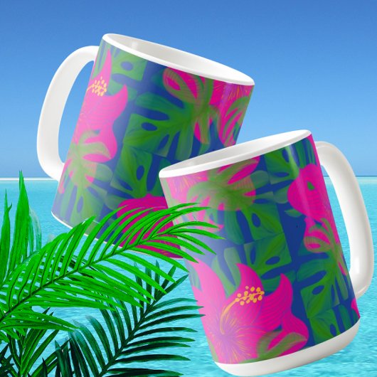 Tropischer Hibiskus Philodendron Tropical Kaffeetasse