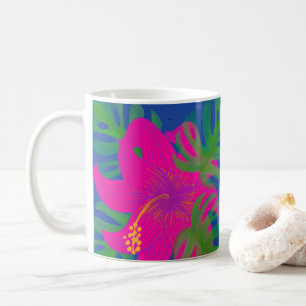 Tropischer Hibiskus Philodendron Tropisch  Kaffeetasse