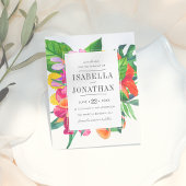 Tropischer Hibiskus, Plumeria & Palm | SAVE THE DA Ankündigungspostkarte