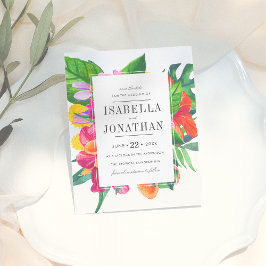 Tropischer Hibiskus, Plumeria & Palm | SAVE THE DA Ankündigungspostkarte