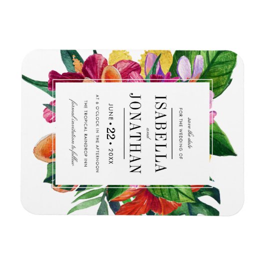 Tropischer Hibiskus, Plumeria & Palm | SAVE THE DA Magnet (Horizontal)