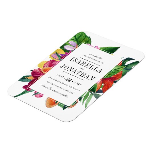 Tropischer Hibiskus, Plumeria & Palm | SAVE THE DA Magnet (Linke Seite)