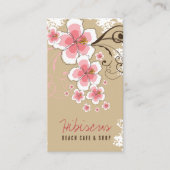 Tropischer Hibiskus Rosa Blume Vintag Moderne Eleg Visitenkarte (Vorderseite)