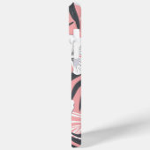 Tropischer Hibiskus Rosa personalisiert Monogramm Case-Mate iPhone Hülle (Rückseite / Links)