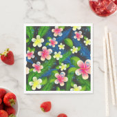 Tropischer Hibiskus Rosa und Gelb Napkins Serviette (Beispiel)