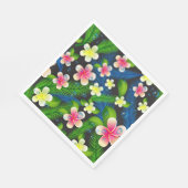 Tropischer Hibiskus Rosa und Gelb Napkins Serviette (Ecke)