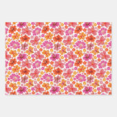Tropischer Hibiskus - rosa und orange Geschenkpapier Set (Vorderseite 2)