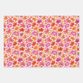 Tropischer Hibiskus - rosa und orange Geschenkpapier Set (Vorderseite)
