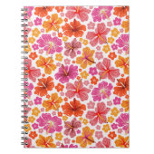 Tropischer Hibiskus - rosa und orange Notizblock (Vorderseite)