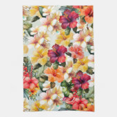 Tropischer Hibiskus Rot-Gelb-Minze Geschirrtuch (Vertikal)