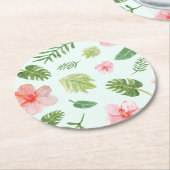 Tropischer Hibiskus Runder Pappuntersetzer (Angewinkelt)