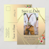 Tropischer Hibiskus Save the Date Foto QR-Code Postkarte (Vorne/Hinten)