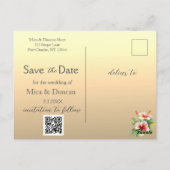 Tropischer Hibiskus Save the Date Foto QR-Code Postkarte (Rückseite)