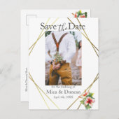 Tropischer Hibiskus Save the Date Foto QR-Code Postkarte (Vorne/Hinten)