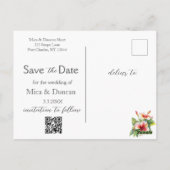 Tropischer Hibiskus Save the Date Foto QR-Code Postkarte (Rückseite)
