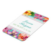 Tropischer Hibiskus Save the Date Magnet (Linke Seite)