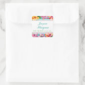 Tropischer Hibiskus Save the Date Quadratischer Aufkleber (Tasche)