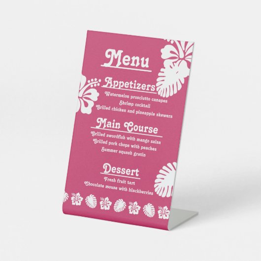 Tropischer Hibiskus, Schild "Raspberry Pedestal" (Vorderseite)
