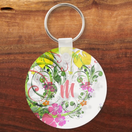 Tropischer Hibiskus Schlüsselanhänger (Vorderseite)