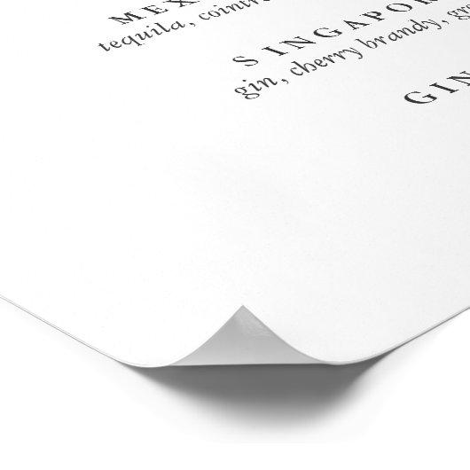 Tropischer Hibiskus | Signature-Cocktail-Menü-Zeic Poster (Ecke)