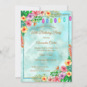 Tropischer Hibiskus Sommergeburtstag Party Einladung (Vorderseite)