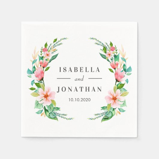 Tropischer Hibiskus | Tropische Hochzeit Serviette (Vorderseite)