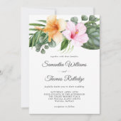 Tropischer Hibiskus und Blattfarben Einladung (Vorderseite)
