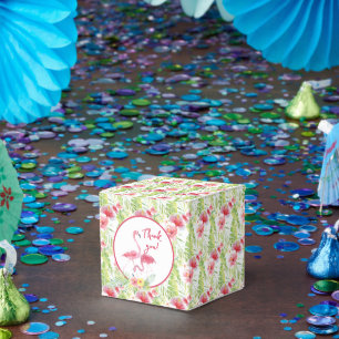 Tropischer Hibiskus und Flamingos Jeder Anlass Geschenkschachtel