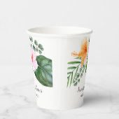 Tropischer Hibiskus und Folios Pappbecher (Rechts)