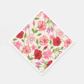 Tropischer Hibiskus und Plumeria Blumenmuster Serviette (Ecke)