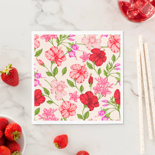 Tropischer Hibiskus und Plumeria Blumenmuster Serviette