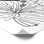 Tropischer Hibiskus und Schmetterlinge Poster (Ecke)