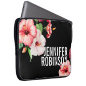 Tropischer Hibiskus Vintag Florals Fettschrift Laptopschutzhülle (Vorne Rechts)