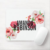Tropischer Hibiskus Vintag Florals Fettschrift Mousepad (Mit Mouse)