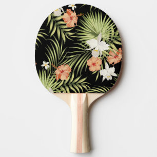 Tropischer Hibiskus: Vintage-Blumenmuster Tischtennis Schläger