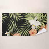 Tropischer Hibiskus: Vintages Blumenmuster Badehandtuch (Badehandtuch)