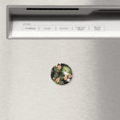 Tropischer Hibiskus: Vintages Blumenmuster Magnet (In Situ (Geschirrspüler))