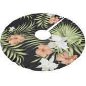 Tropischer Hibiskus: Vintages Blumenmuster Polyester Weihnachtsbaumdecke (Schrägansicht)