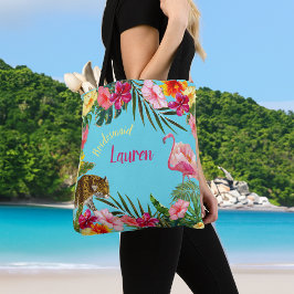 Tropischer Hibiskus Volldrucktasche Tasche