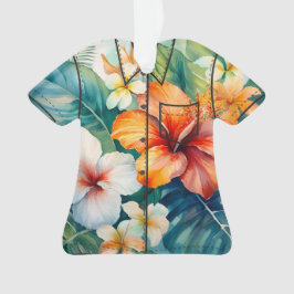 Tropischer Hibiskus Wasserfarbe Hawaiischer Garten Ornament