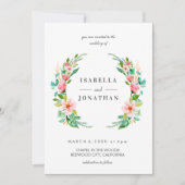 Tropischer Hibiskus | Wasserfarbenfrohe Trauung Einladung (Vorderseite)