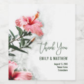 Tropischer Hibiskus Weinetikett (Einzelnes Label)