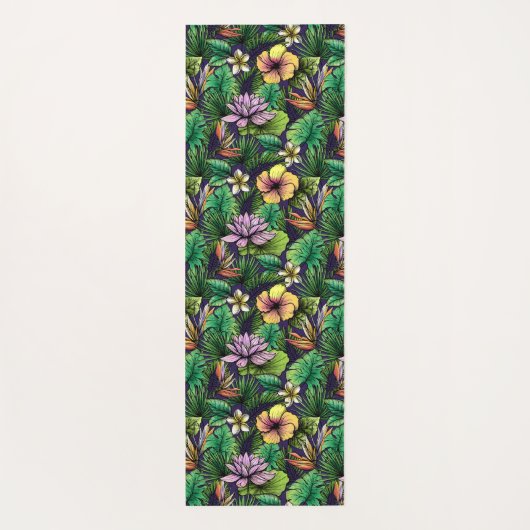 Tropischer Hibiskus Yogamatte (Rückseite)