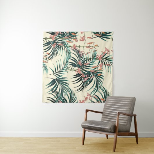 Tropischer Hintergrund mit Dschungel-Pflanze. Naht Wandteppich (Beispiel (Horizontal))