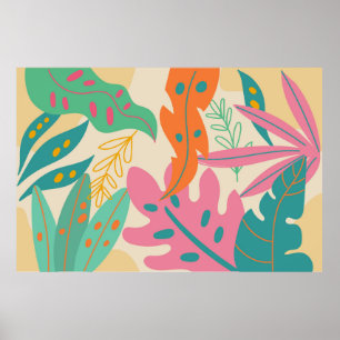 Tropischer Hintergrund mit Dschungel-Pflanze. Palm Poster