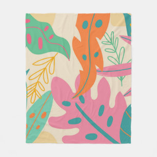 Tropischer Hintergrund mit Dschungelpflanzen. Palm Fleecedecke